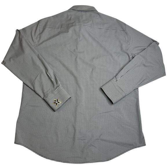 Peter Millar SEC Vanderbilt Commodores Logo Striped L/S Shirt Mens L Black Plaid - Picture 7 of 8